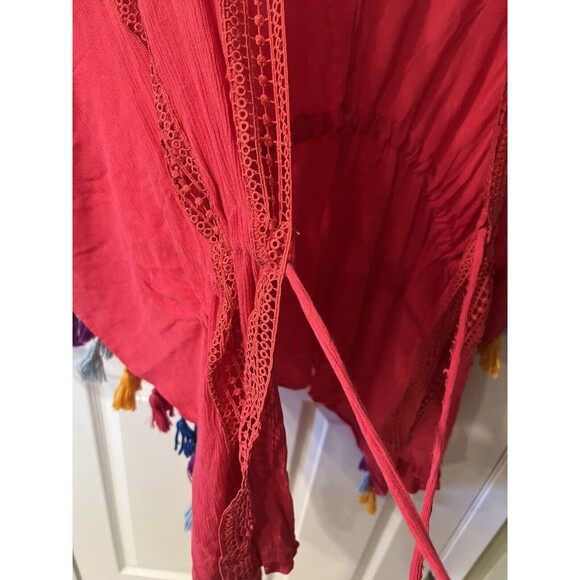 Revolve Michael Stars Caftan Womens One Size Swim Cover Up Tassels For All Ruana - Picture 3 of 7